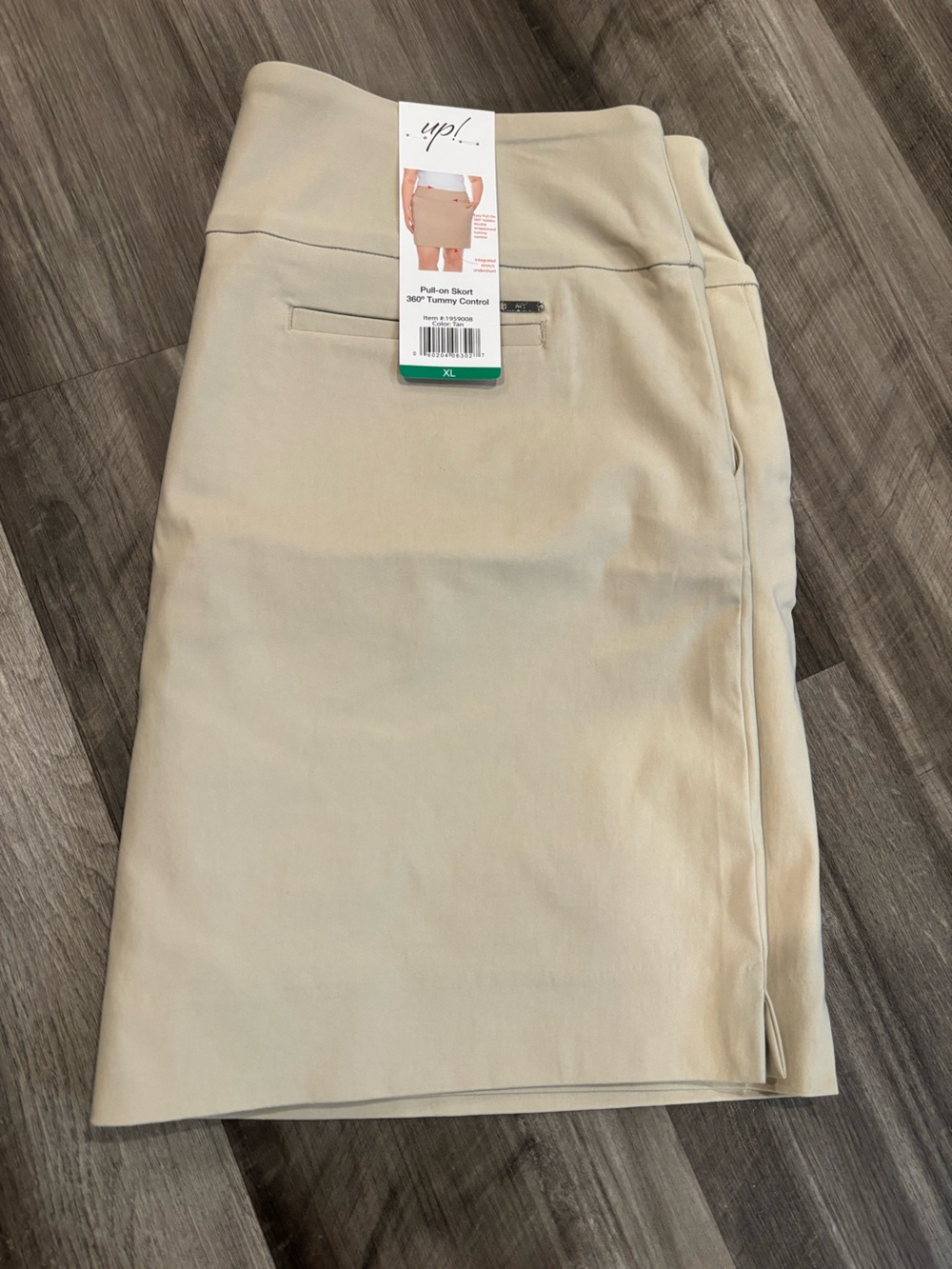 New UP! Light Beige Pull-On Skort with Tummy Control